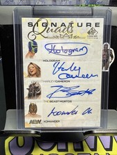 AEW SP SIGNATURE QUAD AUTO /10 HOLOGRAM HARLEY CAMERON MORTOS KOMANDER #SQ-HHMK