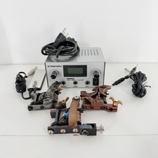 Tattoo Machine Kit 3 Guns Power Supply Foot Pedal Cords Complete Set New