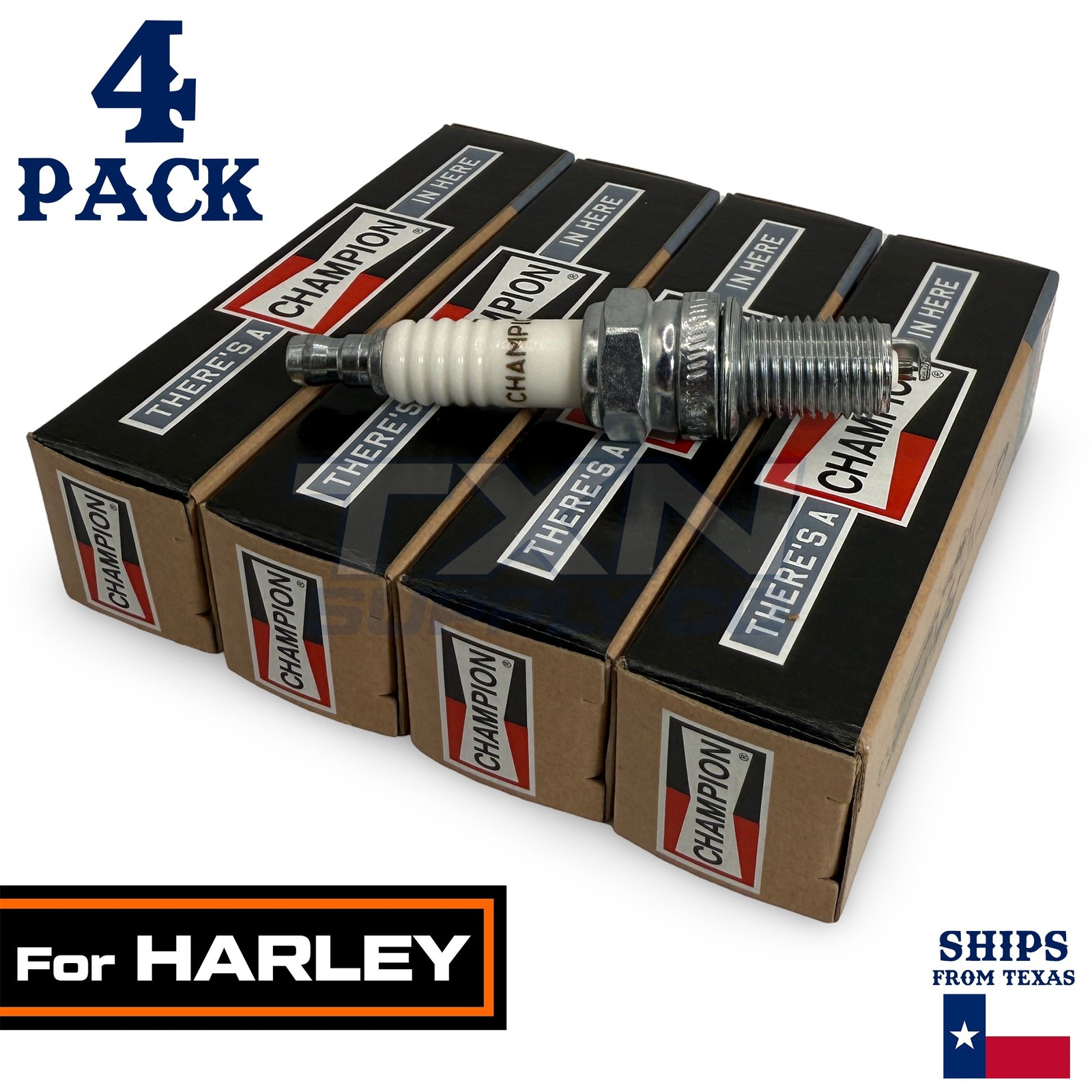 4 Pack Champion Spark Plug - For 1586 Softail Heritage Classic Harley-Davidson
