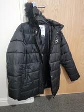 Girls Black Hype Puffer Jacket with Hood Size 13