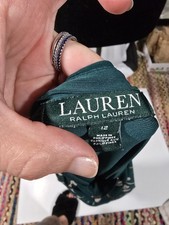 Lauren Ralph Lauren Women's Green Floral Ruched Bell Sleeve Sheath Dress Size 12