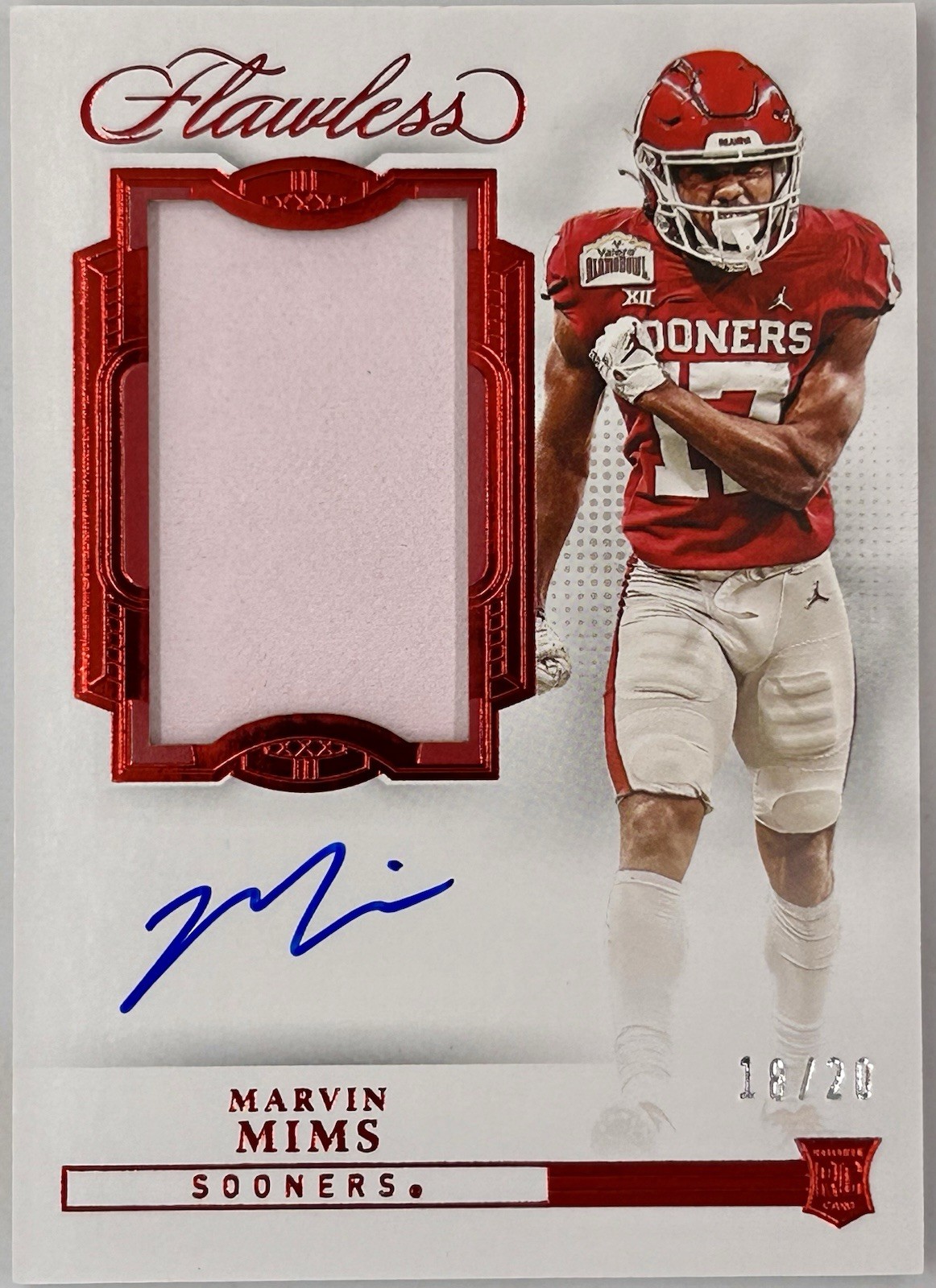 Marvin Mims Panini Flawless Collegiate Flawless Rookie Patch Autograph Vertical #RPAVMAM Base