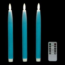 Flameless Taper Candles Battery Operated with Timer and Remote, Real Wax Tape...