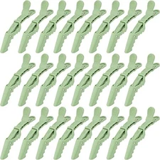  24 Pack Alligator Hair Styling Clips - Large Hair Clips for Styling, Green