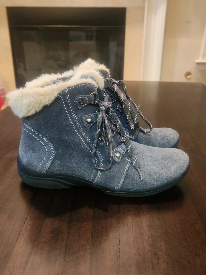 Earth Origins Crowley Botines Para Mujer 8.5M Azul Gamuza Imitación Piel Forrados Invierno Foto 2 de 4
