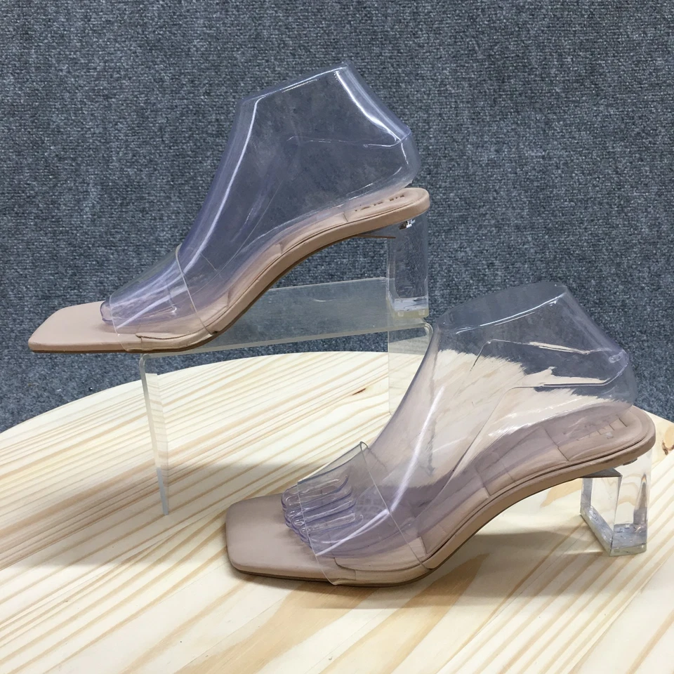 Sandalias INC para mujer 9M Beyla 2 sin cordones deslizables transparentes correa de tacón NUEVO Foto 2 de 4