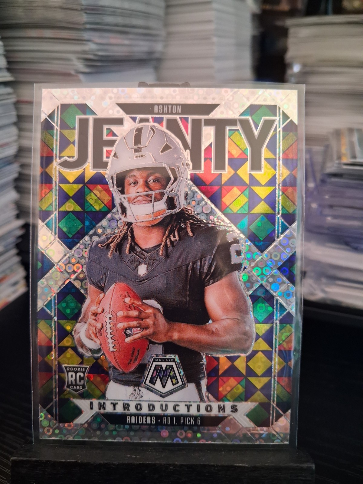 Ashton Jeanty RC 2025 Mosaic Football Introductions No Huddle Disco Prizm #3
