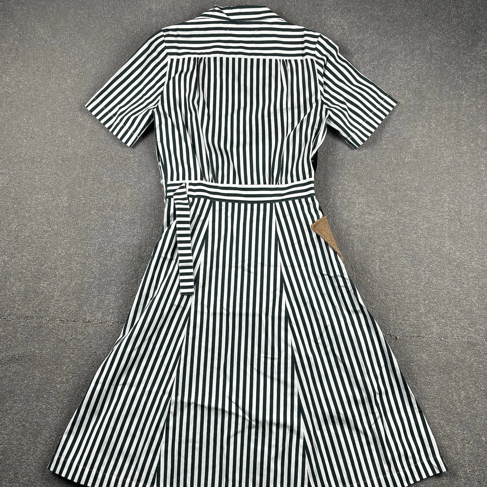 Abito Camicia Midi Maison Margiela Misto Lana Tasca Righe Taglia S UK 8 EU 40 Nuovo