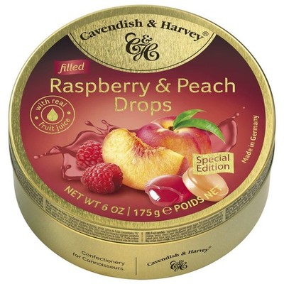 Cavendish & Harvey | Raspberry & Peach Filled Hard 6 Ounce (Pack of 1), Gold 