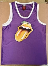 ROLLING STONES 2015 ZIP CODE CONCERT SLEEVELESS PURPLE TANK TOP JERSEY - SIZE L