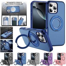 For iPhone 17 16e 15 14 13 12 Pro Max MagSafe Magnet Case Shockproof Stand Cover