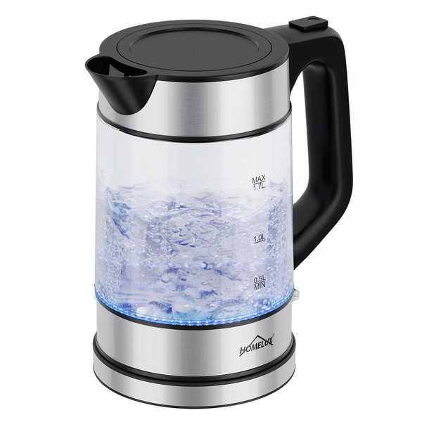 2200 Watt Wasserkocher Glas 1,7L Teekocher Edelstahl Led Beleuchtung Bpa Frei-image