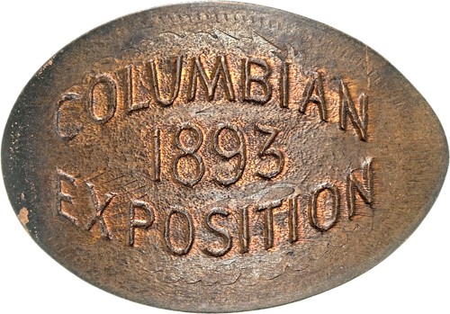 1893 Chicago World's Columbian Expo Elongated 1890 Indian Cent NGC MS65 M&D-1A