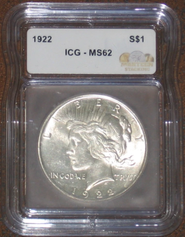 1922 Year Grade MS 62 Peace US Dollars (1921-1935) for sale | eBay