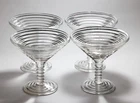4 Vintage Anchor Hocking Art Deco Manhattan Martini Glasses/Compotes 5"