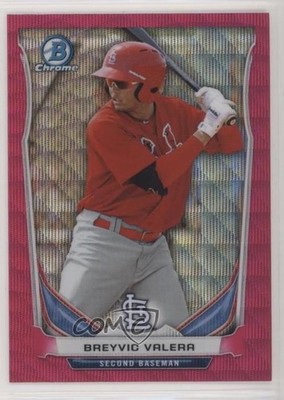 2014 Bowman Chrome Prospects Pink Wave Refractor 38/65 Breyvic Valera #BCP69 0t2