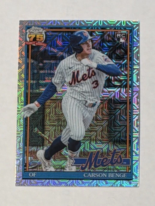 Carson Benge RC 2026 Topps Actualización 1991 Topps Cromo Plata Paquete Mojo U91C-5 Mets