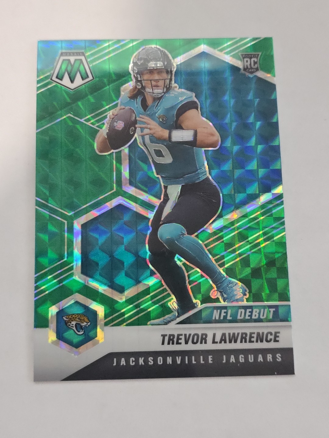 2021 Panini Mosaic - NFL Debut Trevor Lawrence #241 Green Mosaic Prizm (RC)