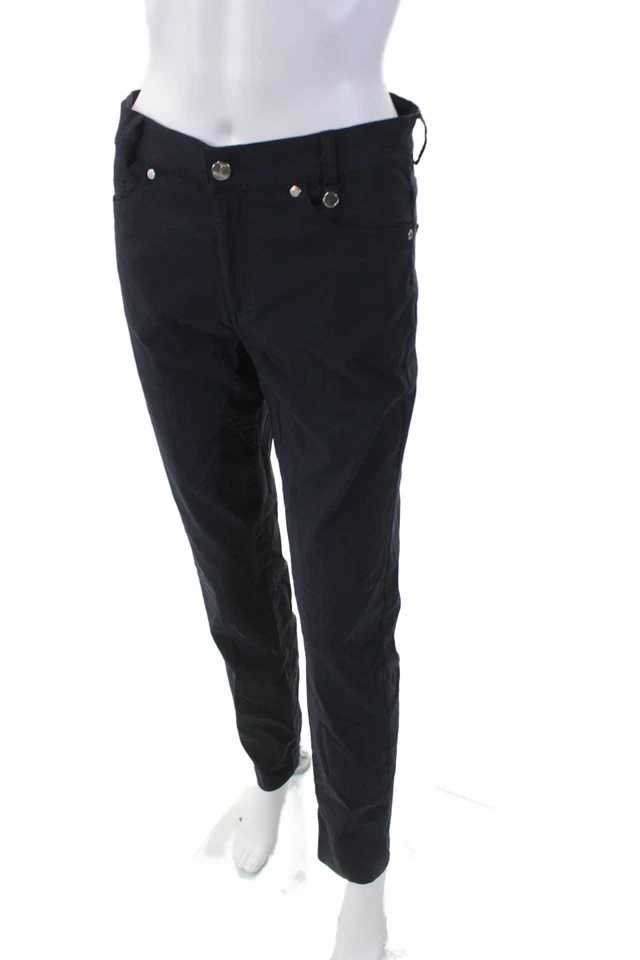 Pantalones Pantalón Golfino para mujer con cremallera tiro medio pierna recta azul marino talla 6 Foto 2 de 4