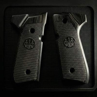 Beretta 92FS 96 Full Size Grips Black Wood Checkered Custom + Screws Wrench