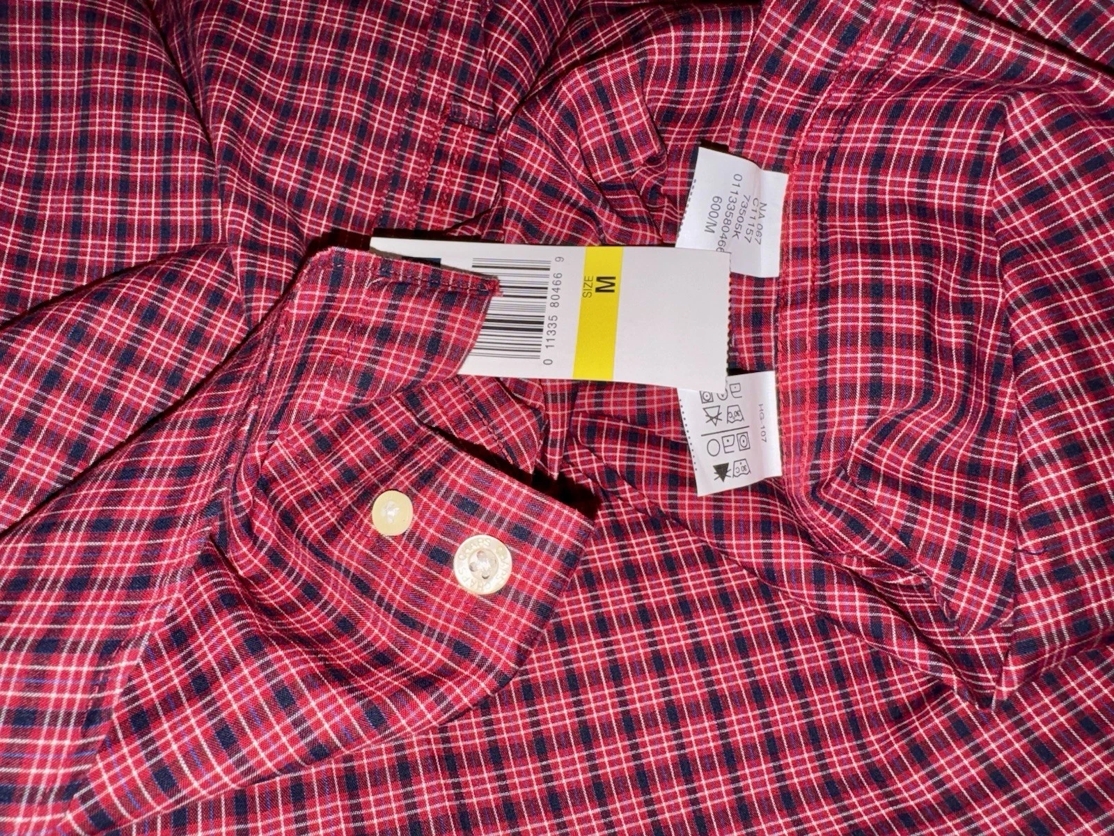 Chaps Men's Red Plaid Button-Down Shirt New with Tags  Size Medium image 5
