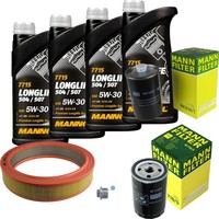 Mann Inspektionspaket 4L Mannol Longlife 504/507 5W-30 FüR Audi 80 1.8 S 1.6 100