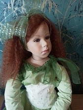 Amazing And Beautifil Porcelain And Cloth Doll 38 Inchess