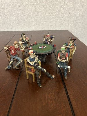 Hamilton Skeleton Crypt Keeper Poker Game 7 Piece Set READ**