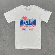 Vtg Stedman 80s M White Paper Thin Single Stitch Shirt USA Made Fathers Day Run