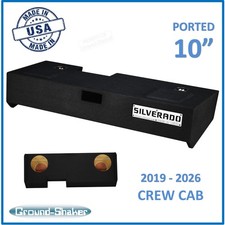 Chevy Silverado 2019-2026 Crew Cab 10" box Subwoofer Enclosure GROUND SHAKER