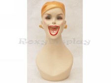 2 PIEZAS Maniquí Femenino Fibra de Vidrio Cabeza Busto Estilo Vintage Exhibición #Y5G X2