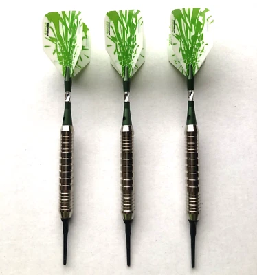 JCS-DART 3 Dartpfeile Soft Darts Green Arrow je 18 Gramm Darts + 50 Dartspitzen Softdarts