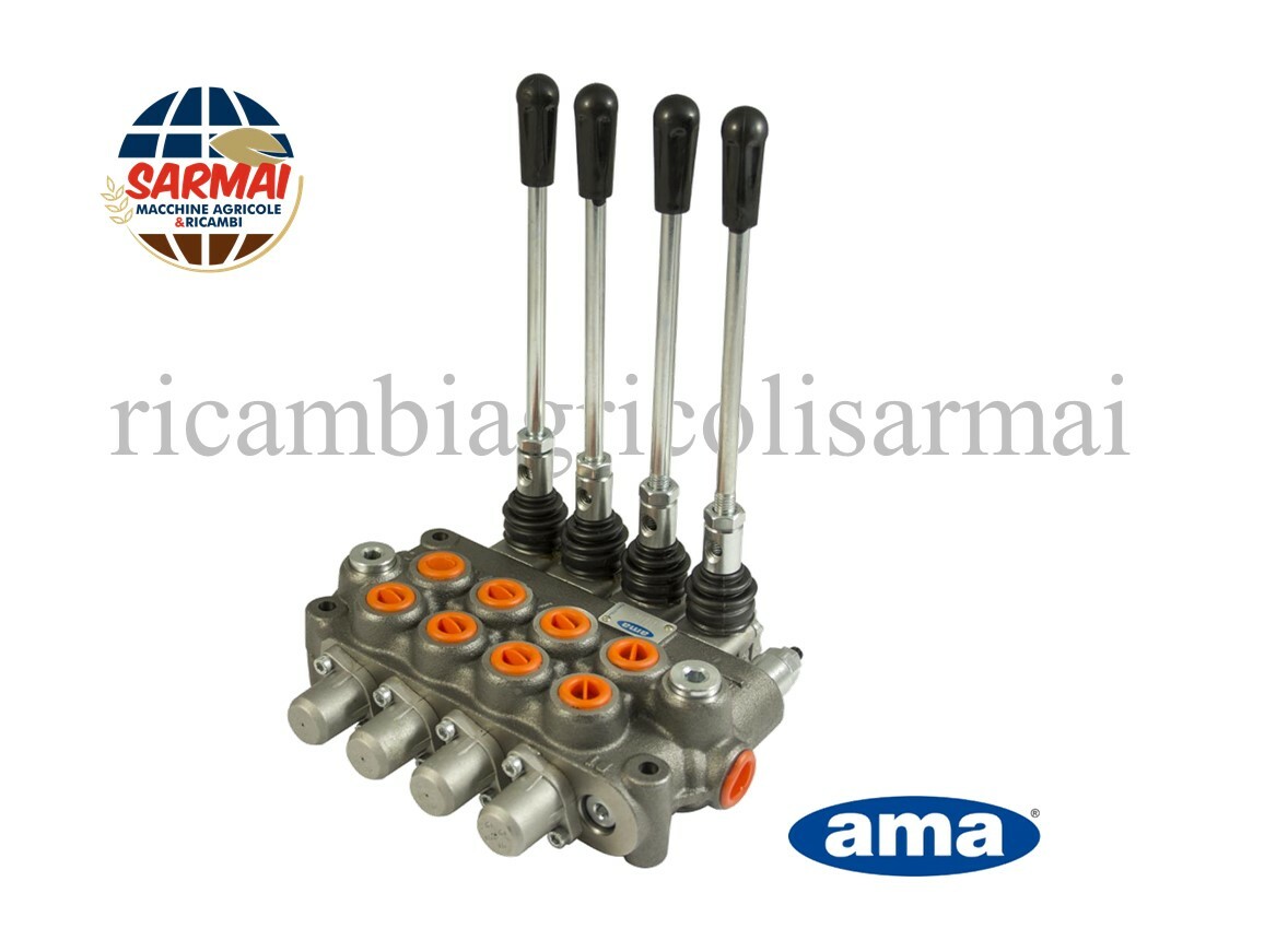 DISTRIBUTORE OLEODINAMICO IDRAULICO 3/8" A 4 LEVE DOPPIO EFFETTO 40 LITRI 180bar