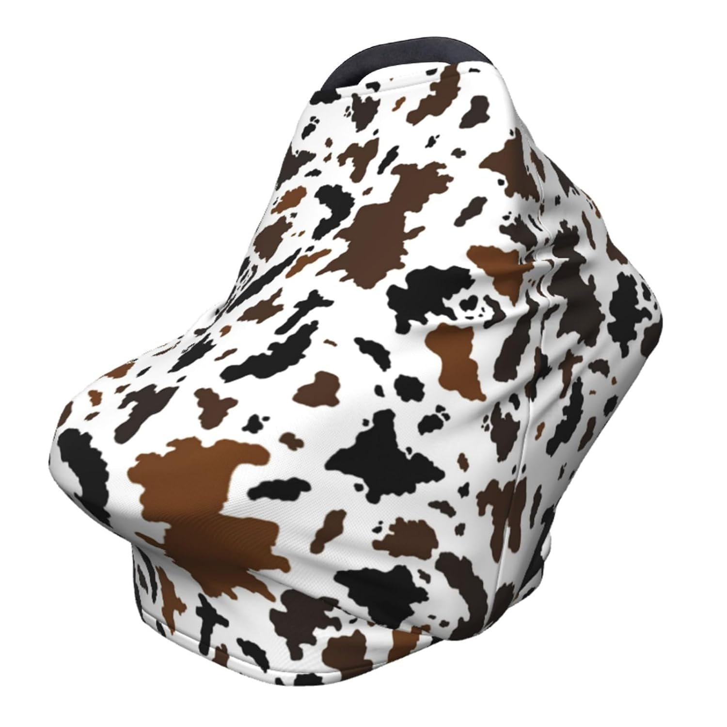 Brown Cow Print Western Baby Stuff Car Seat Covers Multi-Use Car Seat Canopy Car