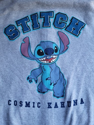 Disney Parks Lilo Stitch Hoodie Men's Medium Gray Full Zip Cosmic Kahuna 626 - Picture 16 of 16