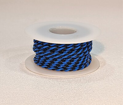 22 AWG UL1213 PTFE Hook-up Wire BLACK + BLUE Twisted Pair 25 foot spools
