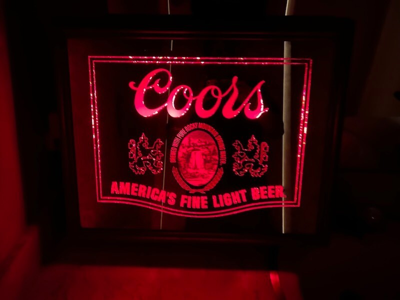 Coors Light Beer Mirror Backlit Bar Sign 25x20 eBay