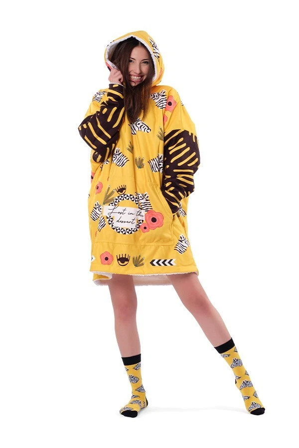 ZEBRA HOODIE BLANKET