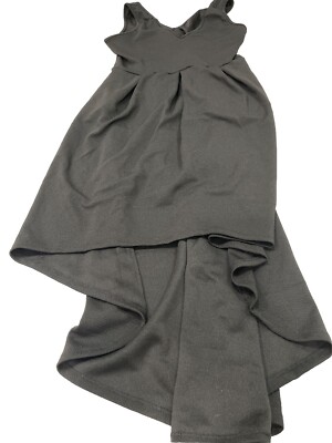 24seven comfort apparel- Women's Black Long V-neck Dress- Size M