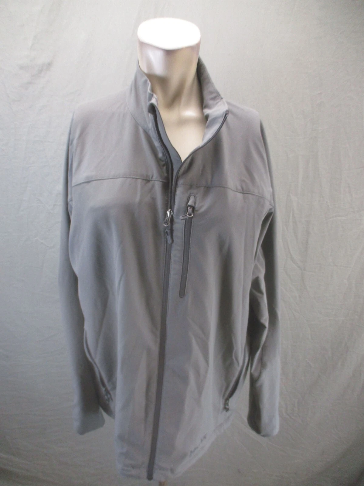 MARMOT Size L Mens Gray Full Zip Stand Collar Zip Pocket Softshell Jacket 688