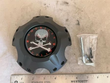 American Outlaw Plank Wheels Flat Black Rim Hub Cover Center Cap BC-824 5x139.7