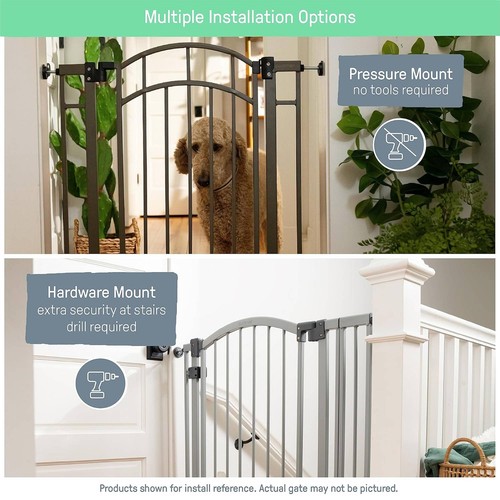 Summer Infant 30 Inch Walk Thru Auto Close Pet and Baby Gate, Gray (Open Box) - Picture 3 of 11