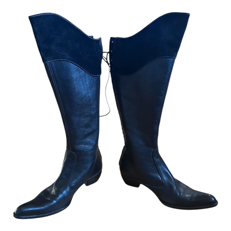 Botas de montar Henry Beguelin Italia altas de cuero negro para mujer EU 37.5 US 6.5 Foto 4 de 4