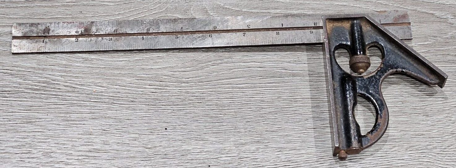 Union Tool Co. No. 4 Grad 12" Rule Combination Square w/bubble level