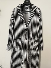 White Blue Textured Bohemian Duster Cotton Reclaimed Vintage