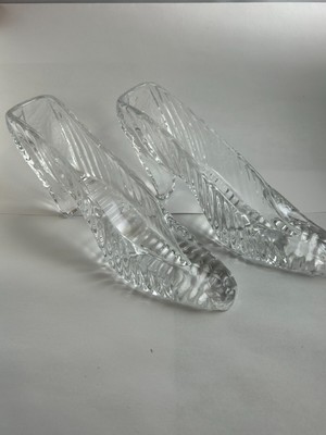  CRYSTAL GLASS SLIPPER BY SHANNON GODINGER 6.5 