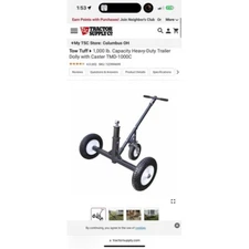 Tow Tuff 1,000 lb. Capacity Heavy-Duty Trailer Dolly with Caster TMD-1000C