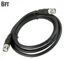  Lot Of 10 BNC Male to Male M/M Coax/Coaxial RG6 Surveillance Camera Cable 6ft.