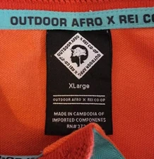 Outdoor Afro X REI Co-op Polo Mens Shirt XL Orange