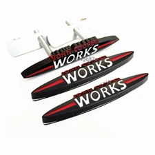 3x Black White John Works HOOD Grill Emblem JCW Badge Sticker For Mini Coopers